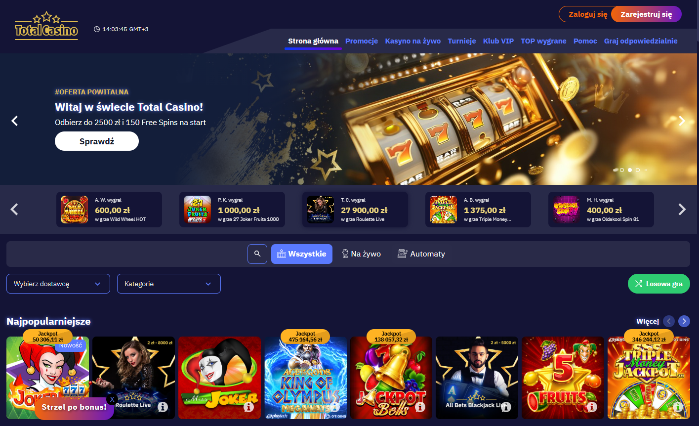Total_Casino_Zrzuty ekranu_Strona główna